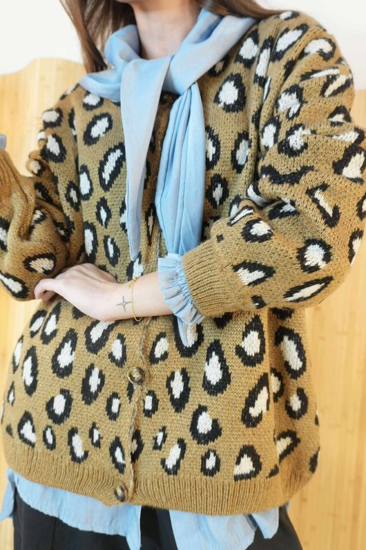 Blair Leopard Cardigan Camel /23=
